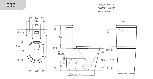 KDK033 — Alpha Rimless Tornado KDK033 Toilet Suite