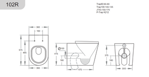 Avis Rimless Wall Faced Floor Pan KDK102R-MB Matt Black
