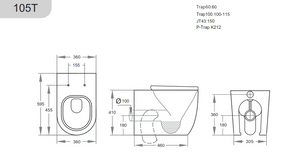 Veda Wall Faced Floor Pan KDK105T-MB Matt Black