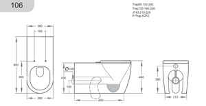 KDK106 Asta Care Disabled Wall Faced Floor Pan