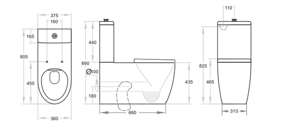 KDK800 Asta Care Rimless Disabled Toilet Suite