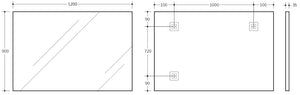 KDK- KS1290F-MB MATTE BLACK ALUMINIUM FRAMED MIRRORS 1200*-900MM