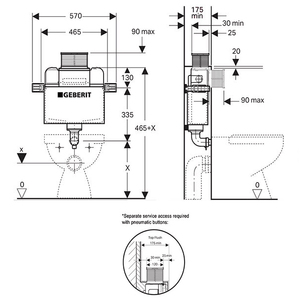 Noveen Toilets GBT-208-KAPPA — GEBERIT Kappa Concealed cistern (For Floor Pan)