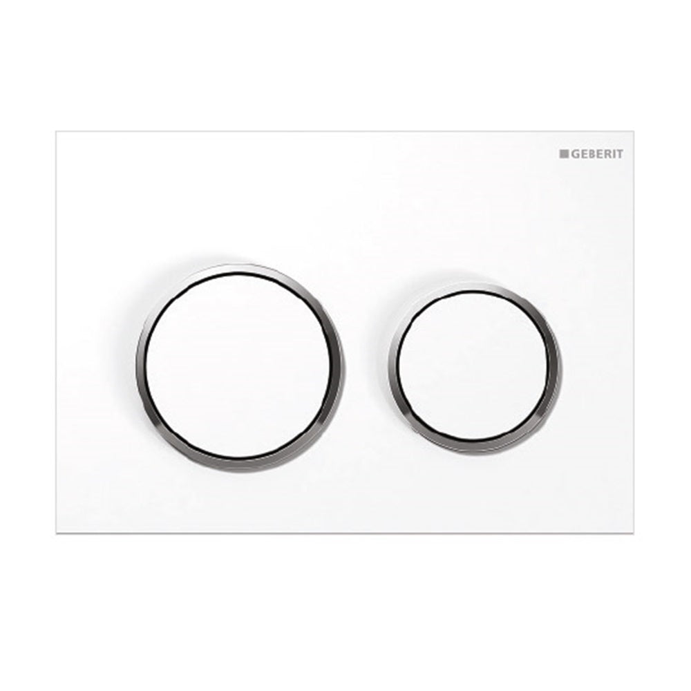 Kappa 21 — Round Dual Flush Button - White