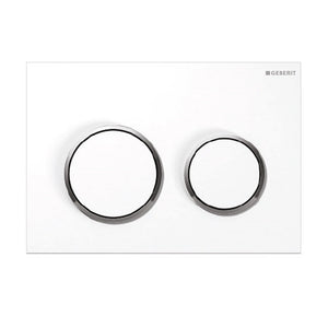 Kappa 21 — Round Dual Flush Button - White