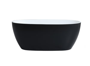 Stella MBBT-5-1700 Free Standing Bathtub Matte Black and White Non Overflow 1700*810*590mm