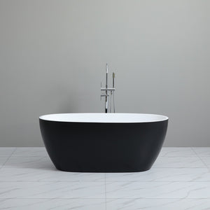 Stella MBBT-5-1500 Free Standing Bathtub Matte Black and White Non Overflow 1500*750*590mm