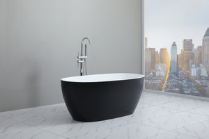 Stella MBBT-5-1700 Free Standing Bathtub Matte Black and White Non Overflow 1700*810*590mm