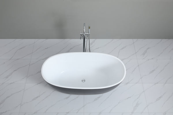 Stella MBBT-5-1700 Free Standing Bathtub Matte Black and White Non Overflow 1700*810*590mm