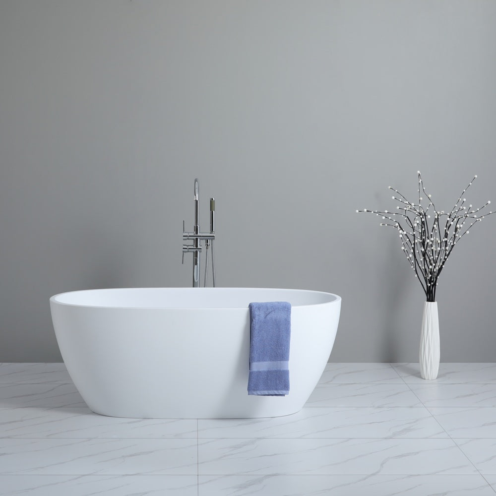 Stella MWBT-5-1500 Free Standing Bathtub Matte White Non Overflow 1500*750*595mm