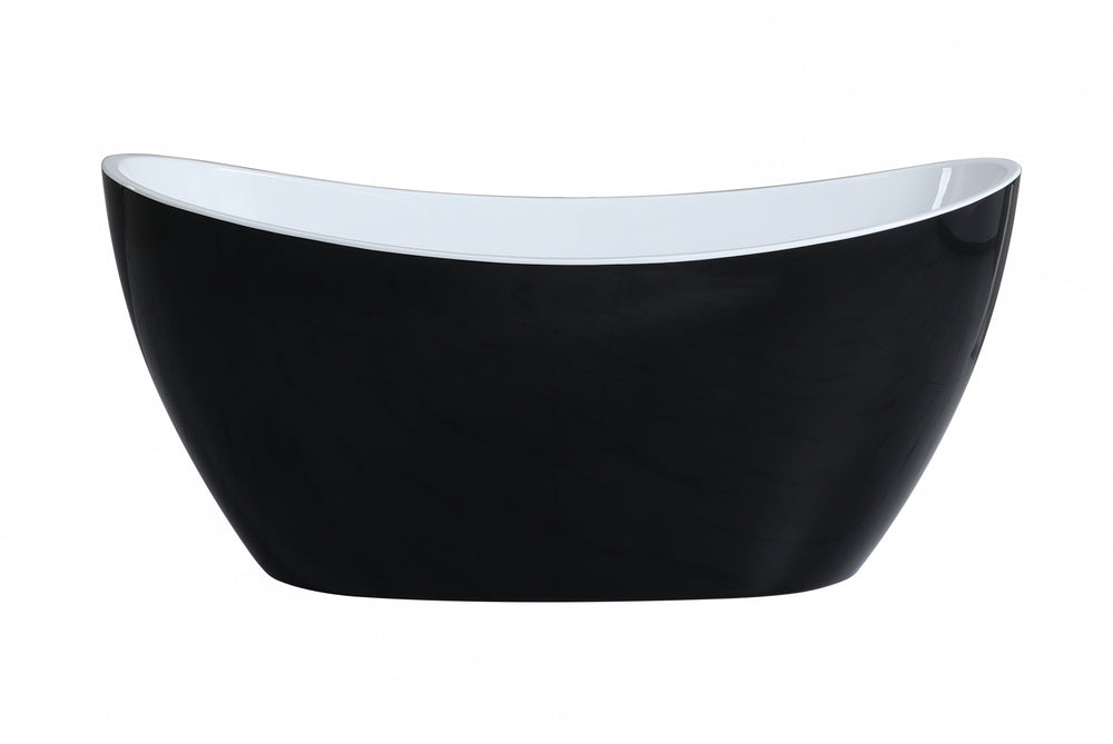 Evie MBBT-4-1500 Free Standing Bathtub Matte Black and White Non Overflow 1500*750*690mm