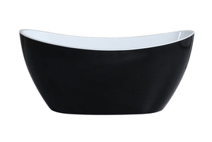 Evie MBBT-4-1500 Free Standing Bathtub Matte Black and White Non Overflow 1500*750*690mm