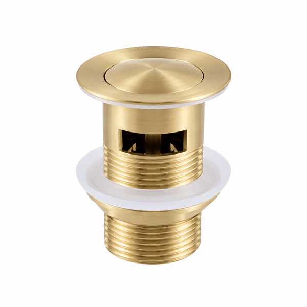 TSI simple Light Brushed Gold Basin Pop Up Waste With Overflow 32/40mm