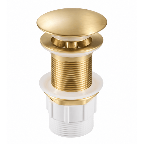 TSI simple Light Brushed Gold Mushroom Basin Pop Up Waste No Overflow 32/40mm