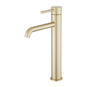 TSI Mixer Taps Lucid Pin Light Brushed Gold Tall Basin Mixer