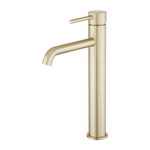 TSI Mixer Taps Lucid Pin Light Brushed Gold Tall Basin Mixer