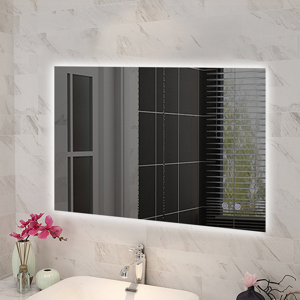 T-WB1280 1200*800MMSHARP EDGE 3 COLOR LIGHTING BACKLIT LED MIRROR TOUCH SENSOR SWITCH DEFOGGER PAD WALL MOUNTED VERTICAL OR HORIZONTAL
