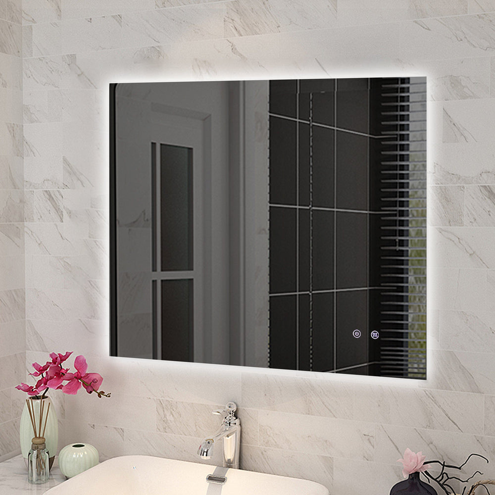 T-WB9075 900*750MM SHARP EDGE 3 COLOR LIGHTING BACKLIT LED MIRROR TOUCH SENSOR SWITCH DEFOGGER PAD WALL MOUNTED VERTICAL OR HORIZONTAL