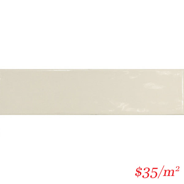 LEO0051 LODGE SUBWAY GLOSS CREAM 75X300MM