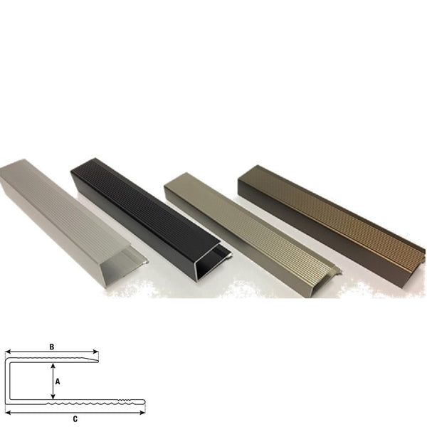 LFEC33.15NMS EDGE COVER 3.3M x 15MM MATT SILVER