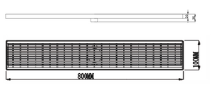 LGFD-B BLACK LINEAR SHOWER GRATE FLOOR WASTE 600/800/900/1000/1200MM