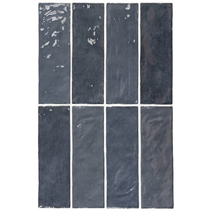DSS Tile La Riviera Blue Reef Gloss Subway Tile 65X200mm Made In Spain