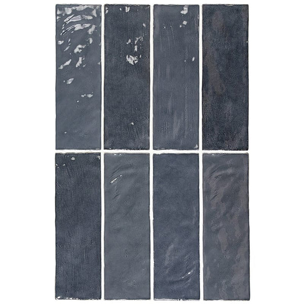 DSS Tile La Riviera Blue Reef Gloss Subway Tile 65X200mm Made In Spain