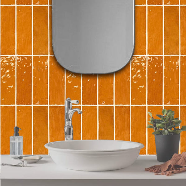DSS Tile La Riviera Ginger Gloss Subway Tile 65X200mm Made In Spain