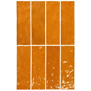 DSS Tile La Riviera Ginger Gloss Subway Tile 65X200mm Made In Spain