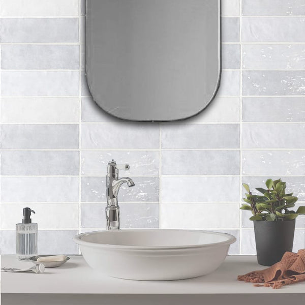 DSS Tile La Riviera Gris Nuage Gloss Subway Tile 65X200mm Made In Spain