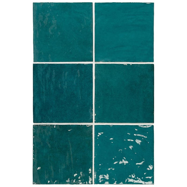 DSS Tile La Riviera Quetzal Gloss Subway Tile 132X132mm Made In Spain