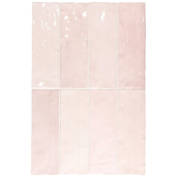DSS Tile La Riviera Rose Gloss Subway Tile 65X200mm Made In Spain