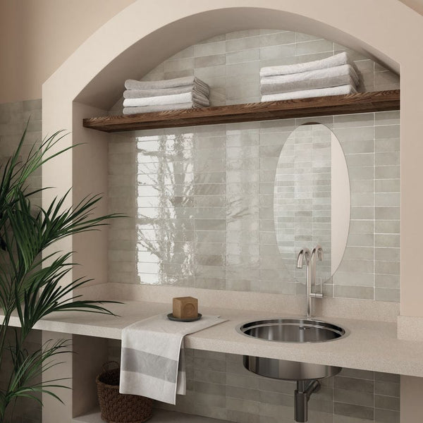 DSS Tile La Riviera Vert Gloss Subway Tile 65X200mm Made In Spain