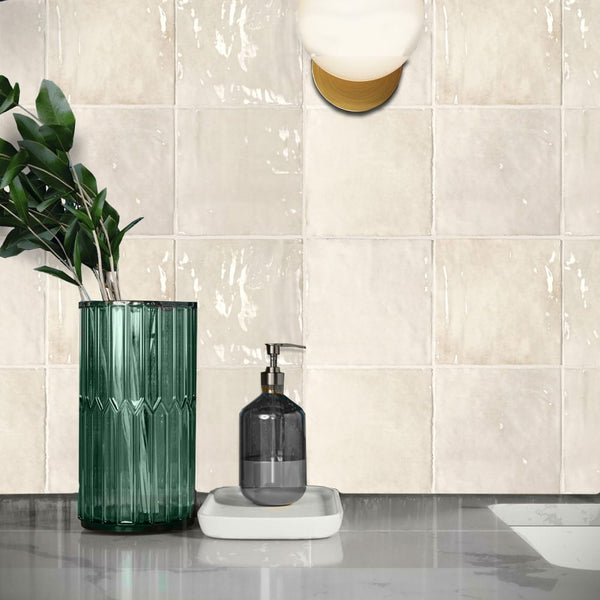 DSS Tile La Riviera Wheat Gloss Subway Tile 132X132mm Made In Spain