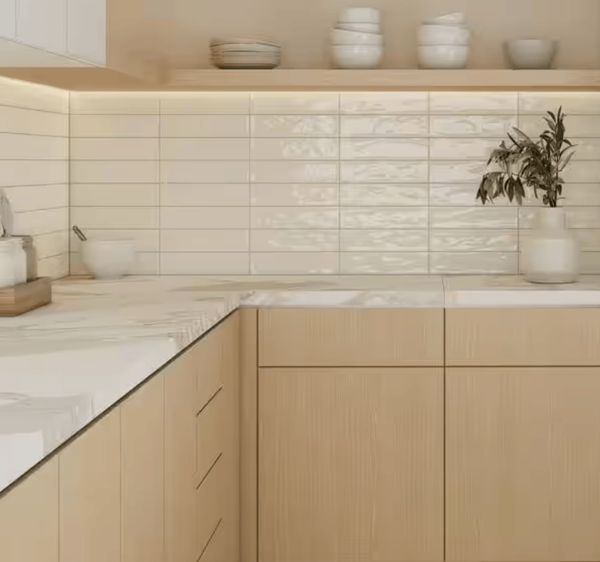 Lodge Cream Gloss Subway Tile 75X300mm