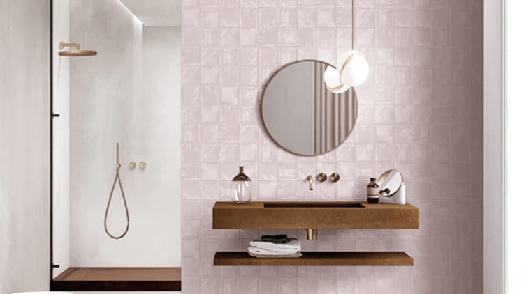 Luxe Blush Pink Matt Subway Tile 100x100x9mm