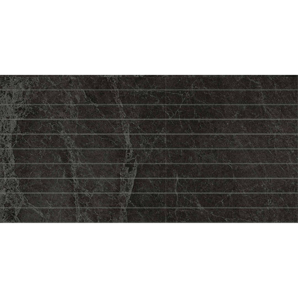 MAC0077 PIETRA BLACK STRIP MOSAIC 28X600MM STRIPS 300X600X10M PT04M4