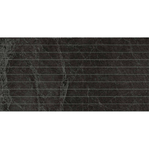 MAC0077 PIETRA BLACK STRIP MOSAIC 28X600MM STRIPS 300X600X10M PT04M4