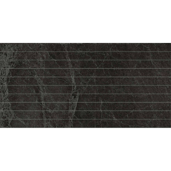 MAC0077 PIETRA BLACK STRIP MOSAIC 28X600MM STRIPS 300X600X10M PT04M4