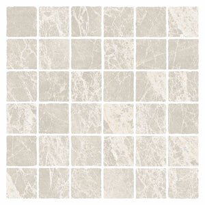 MAC0082 PIETRA MILK TUMBLE MOSAIC 48X48 298X298MM PT01M7