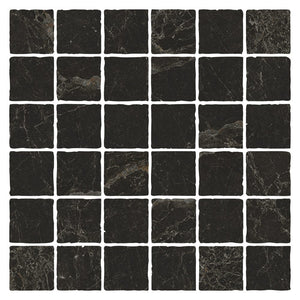 MAC0085 PIETRA BLACK TUMBLE MOSAIC 48X48 298X298MM PT04M7