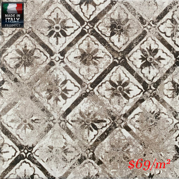 MARI0027   MAIOLICHE CEMENTINE 8 NERA 200X200MM NOVMAIO08 MADE IN ITALY