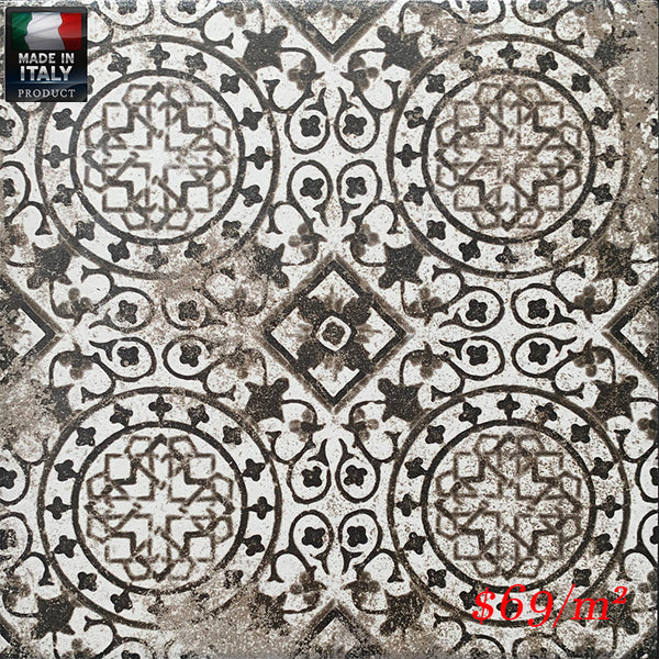 MARI0028   MAIOLICHE CEMENTINE 9 NERA 200X200MM NOVMAIO09 MADE IN ITALY