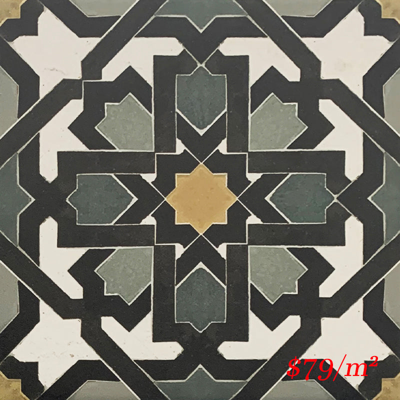 MARI0035 VINTAGE DECOR 15 GREEN 200X200MM VINDEC15 MADE IN ITALY