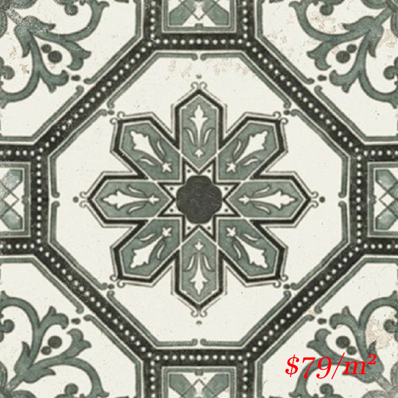 MARI0038 VINTAGE DECOR 18 GREEN 200X200MM VINDEC18 MADE IN ITALY