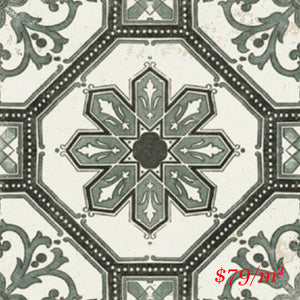 MARI0038 VINTAGE DECOR 18 GREEN 200X200MM VINDEC18 MADE IN ITALY