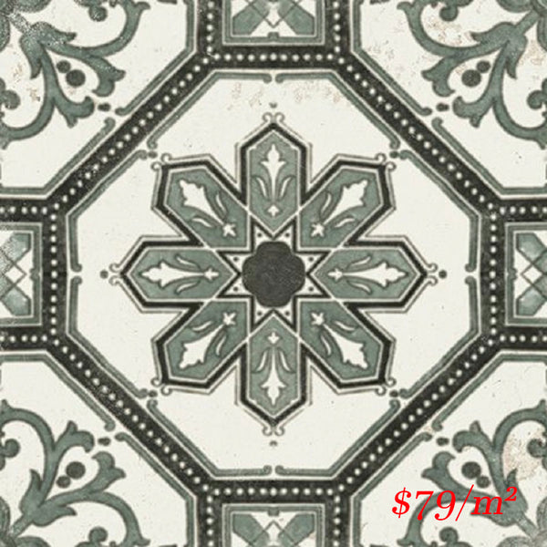 MARI0038 VINTAGE DECOR 18 GREEN 200X200MM VINDEC18 MADE IN ITALY
