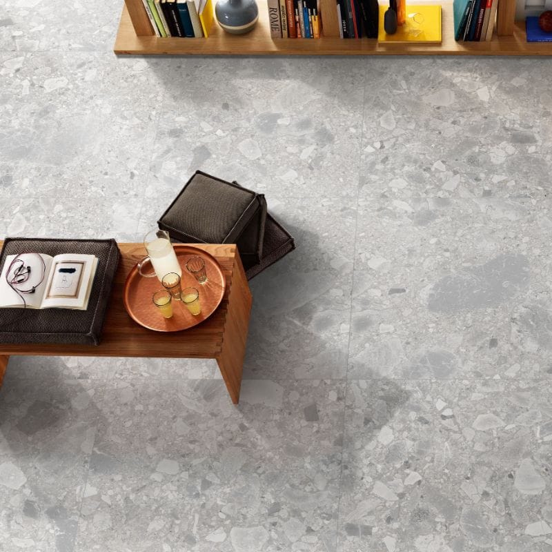 MG0002	VERONA SILVER TERRAZZO MATT RECTIFIED 600X600MM TZ6002