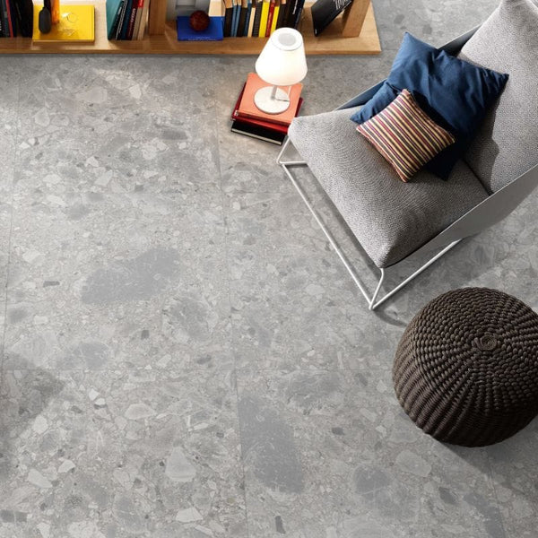 DSS Tile MG0002	VERONA SILVER TERRAZZO MATT RECTIFIED 600X600MM TZ6002
