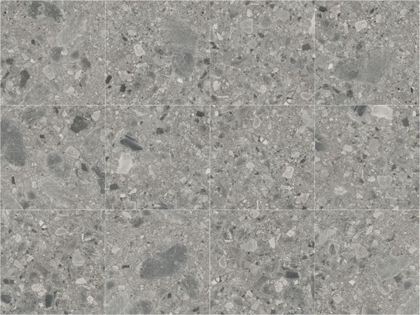 DSS Tile MG0003	VERONA DARK GREY TERRAZZO MATT RECTIFIED 600X600MM TZ6003